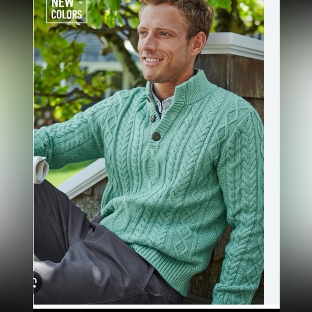 L.L. Bean Men's Bean's Heritage Soft Cotton Fisherman Sweater
Size Large Tall